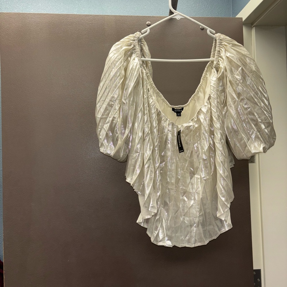 EXPRESS crop top blouse - Picture 7 of 9